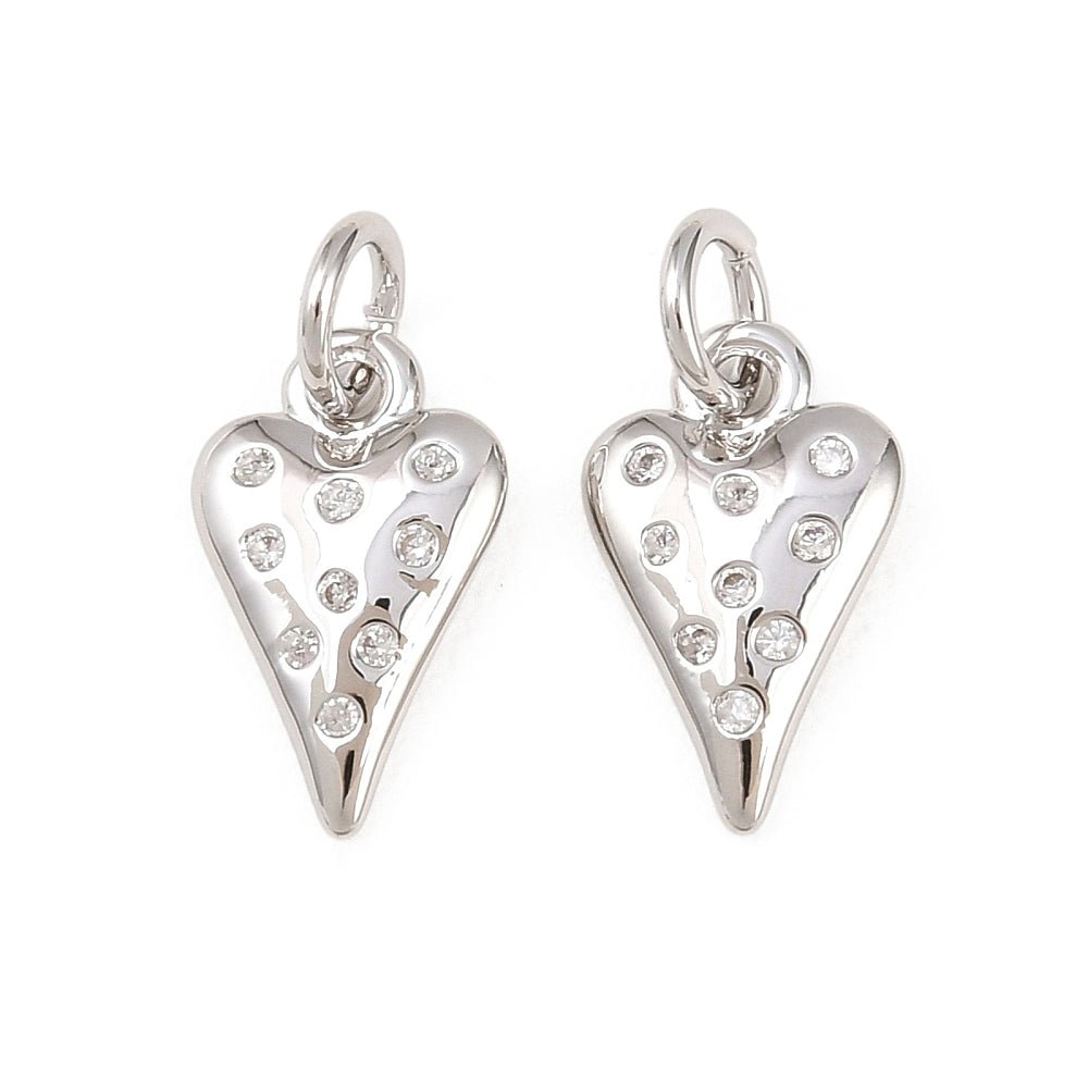 Hjärta Hänge – Zirkonia sten, långvarig beläggning(13x8mm) - Uniq Perler - 117316