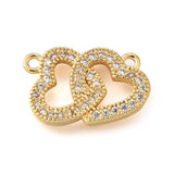 Hjerte Vedhæng/Mellemled Med Klare Zirkonia Sten, 12x18mm - Uniq Perler - 891869