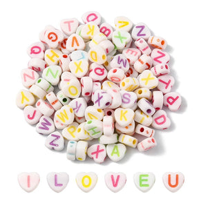 Herzförmige Acrylperlen – Farb-Mix (7x7,5mm) 100 Stk. - Uniq Perler - 117024