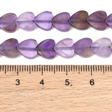Hjerteformede Ametyst Perler – Lilla (8mm) 4 stk. - Uniq Perler - 125854