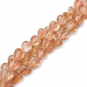 Hjerteformede Glasperler – Lampwork, Transparent, (14x15,5~16x5,5~6,5mm) - Uniq Perler - 124568