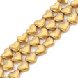 Hjerteformede Hæmatit Perler – 18K Forgyldt (6x5,5x3mm) 10 stk. - Uniq Perler - 126000