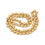 Hjerteformede Hæmatit Perler – 18K Forgyldt (6x5,5x3mm) 10 stk. - Uniq Perler - 126000