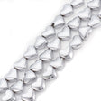 Hjerteformede Hæmatit Perler – Platinbelagt (6x5,5x3mm) 10 stk. - Uniq Perler - 126003