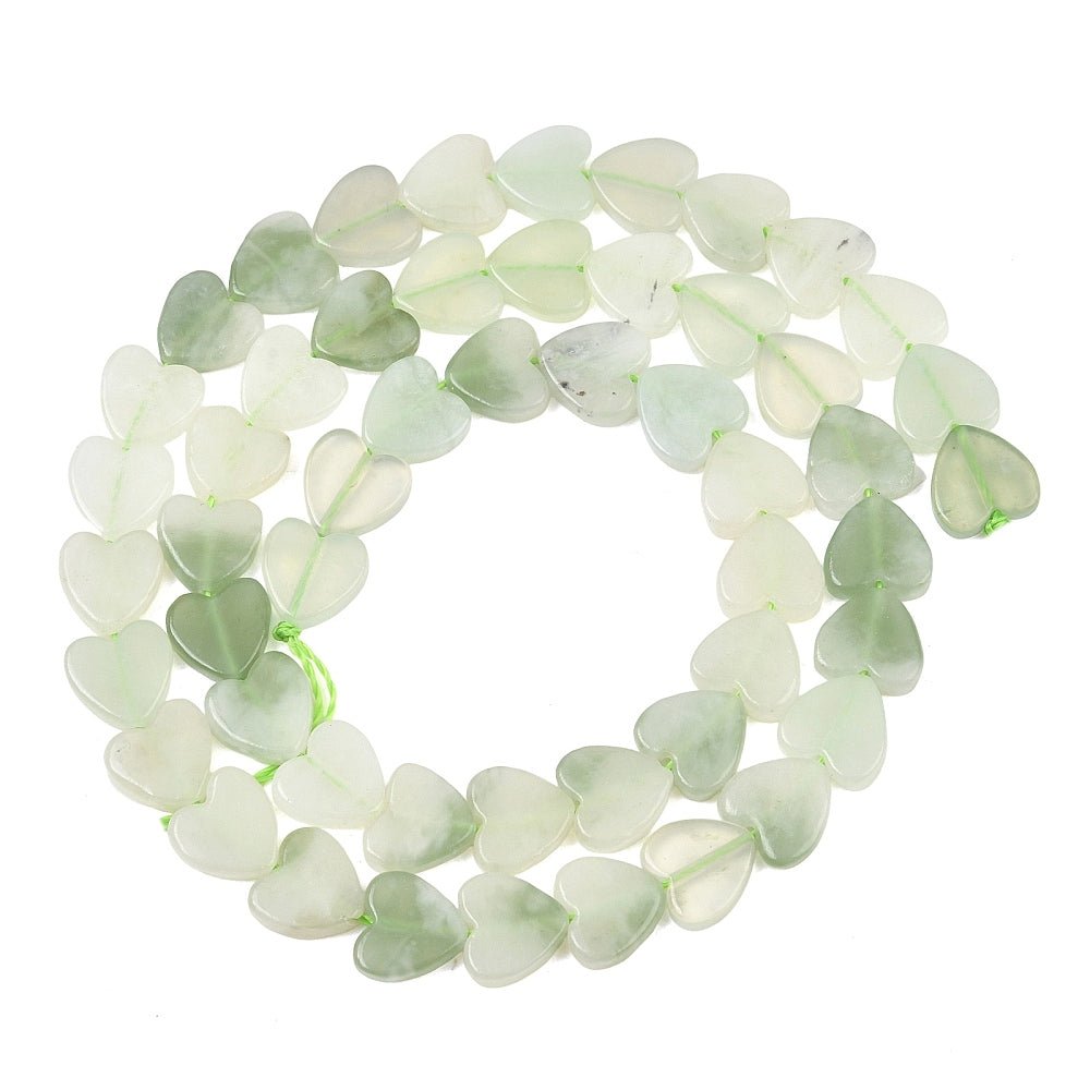 Hjerteformede Jade Perler – Grøn (8mm) 4 stk. - Uniq Perler - 125851