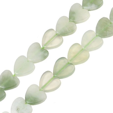 Hjerteformede Jade Perler – Grøn (8mm) 4 stk. - Uniq Perler - 125851