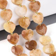 Hjerteformede Jade Perler – Topaz Jade, Facetterede (13x6mm) 4 stk - Uniq Perler - 123545