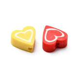 Hjerteformede Polymer Ler Perler – Farve Mix (10x10x4,5mm)ca. 65 stk. - Uniq Perler - 122309