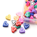 Hjerteformede Polymer Ler Perler – Farve Mix (10x10x4,5mm)ca. 65 stk. - Uniq Perler - 122309