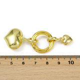 Hjerteformede Spring Gate Låse – 18K Langtidsholdbar Forgyldt Messing (61mm) 1 stk. - Uniq Perler - 123905