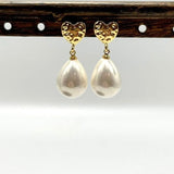 Hjerteformet Forgyldt Ørestikkere Til Topboret/Anboret Perle - Uniq Perler - 113676