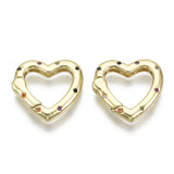 Hjerteformet Gate Springlås Med Zirkonia – Farve Mix, 16K Forgyldt Messing (18x19x3mm) - Uniq Perler - 124206