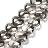 Hjerteformet Glasperler – Lys Grå (12,5x15mm) - Uniq Perler - 114475