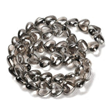 Hjerteformet Glasperler – Lys Grå (12,5x15mm) - Uniq Perler - 114475