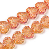Hjerteformet Glasperler – Orange (13x15x7mm) - Uniq Perler - 115252