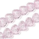 Hjerteformet Glasperler – Pink (13x15x7mm) - Uniq Perler - 115250