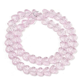 Herzförmige Glasperlen – Pink (13x15x7mm) - Uniq Perler - 115250