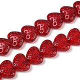 Hjerteformet Glasperler – Rød (13x15x7mm) - Uniq Perler - 115249