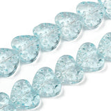 Hjerteformet Glasperler – Turkis (13x15x7mm) - Uniq Perler - 115251