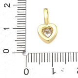 Hjerteformet Vedhæng Med Zirkonia – Langtidsholdbar 18K Forgyldt Messing (14x8x4mm) - Uniq Perler - 125743