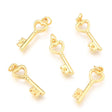 Hjertenøgle Vedhæng Med Øsken – 18K Langtidsholdbar Forgyldt Messing (20x7x2,3mm) 4 stk. - Uniq Perler - 122737