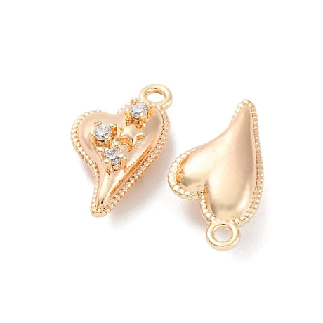 Hjertevedhæng, 18K Forgyldt, 14,5x8,5mm - Uniq Perler - 919720