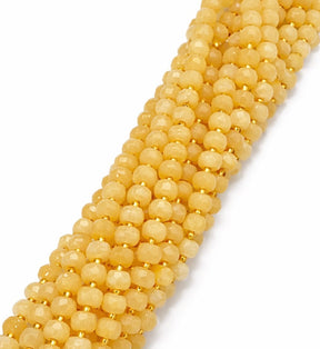 Honning Calcit Perler – Facetteret Rondel (6x8mm) - Uniq Perler - 118161
