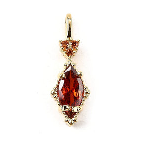 Horse Eye pendant, 18K gold-plated with zirconia stones, (18.5x6.5x4.5mm) - Uniq Perler - 115489