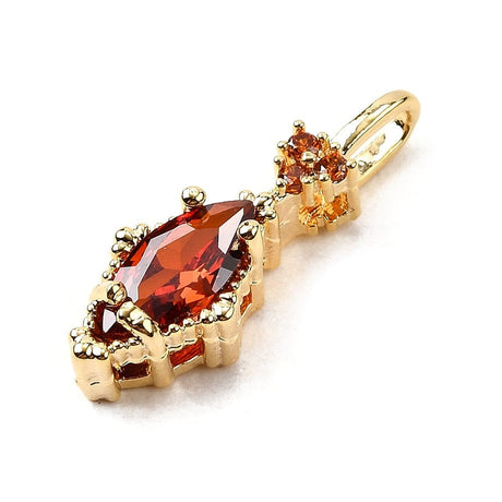 Horse Eye vedhæng, 18K forgyldt med zirkonia sten, (18,5x6,5x4,5mm) - Uniq Perler - 115489