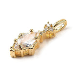 Horse Eye vedhæng, 18K forgyldt med zirkonia sten, (18,5x6,5x4,5mm) - Uniq Perler - 115490