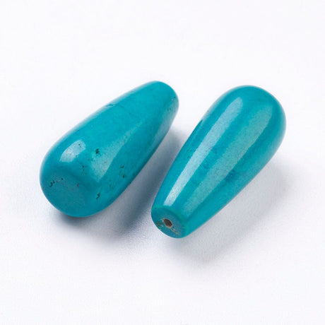 Howlit Dråber, Topboret/Anboret, 20x9mm - Uniq Perler - 0000014506