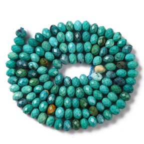 Howlite – Faceted Rondelle, Turquoise (4.5x3mm) - Uniq Perler - 115260