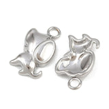 Hund Vedhæng – Stål (13.5x9.5x2.5mm) 2 stk - Uniq Perler - 