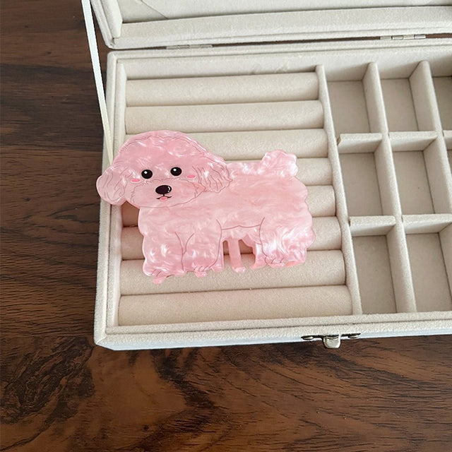 Hunde Hårklemme – Pink (95x60mm) - Uniq Perler - 124017