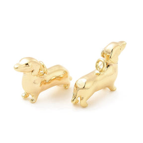 Dog Pendant – 18K Gold-plated (10x4x16mm) - Uniq Perler - 0000014708