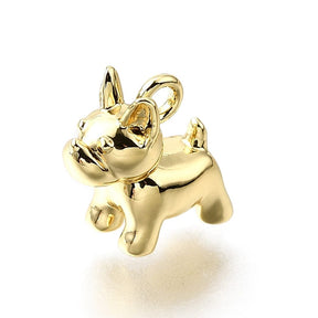Dog Pendant – 18K Long-Lasting Gold Plated (10x5x10mm) - Uniq Perler - 115031