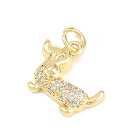 Hunde Vedhæng – 18K Langtidsholdbar Forgyldt Messing Med Zirkonia - Uniq Perler - 120892