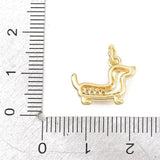 Hunde Vedhæng – 18K Langtidsholdbar Forgyldt Messing Med Zirkonia - Uniq Perler - 120892
