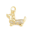 Hunde Vedhæng – 18K Langtidsholdbar Forgyldt Messing Med Zirkonia - Uniq Perler - 120892