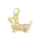 Hunde Vedhæng – 18K Langtidsholdbar Forgyldt Messing Med Zirkonia - Uniq Perler - 120892