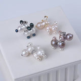 Hunde Vedhæng Lavet af Ferskvandsperler, (Sort/hvid) - Uniq Perler - 114477