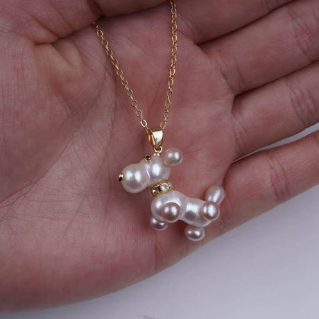 Hunde Vedhæng Lavet af Ferskvandsperler - Uniq Perler - 034721