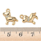 Hunde Vedhæng Med Zirkonia – 18K Forgyldt Messing, Farve Mix (15x15x3mm) - Uniq Perler - 123052