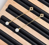 Hvid Jade, Topboret/Anboret, 8mm - Uniq Perler - 891394