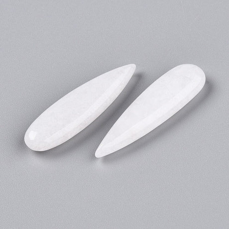 Hvide Jade - Dråbeformet, Natursten (34–36mm) - Uniq Perler - 115659