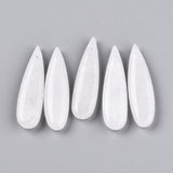 Hvide Jade - Dråbeformet, Natursten (34–36mm) - Uniq Perler - 115659