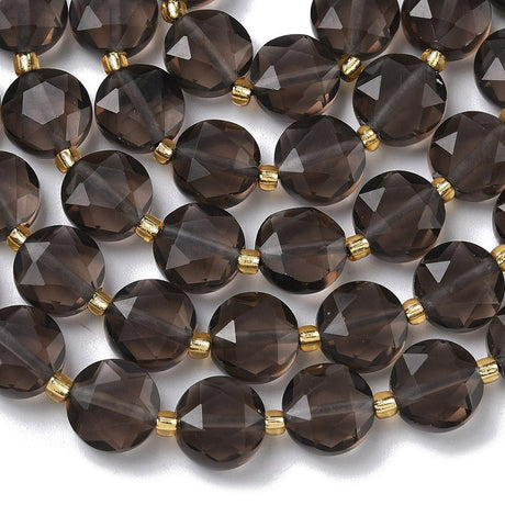 Ice Obsidian Perler – Fasettert Sekskantet Flat Rund (10–11mm) - Uniq Perler - 117285