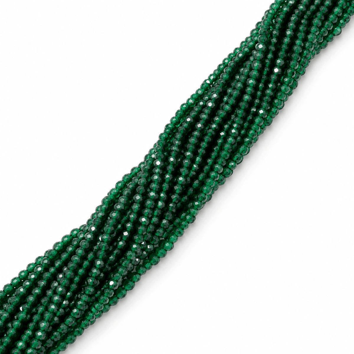 Imiteret Smaragd Perler – Grøn, Facetterede, Runde (2~3mm) - Uniq Perler - 126021