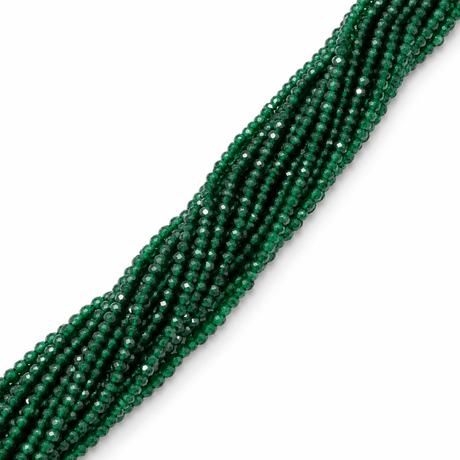 Imiteret Smaragd Perler – Grøn, Facetterede, Runde (2~3mm) - Uniq Perler - 126021