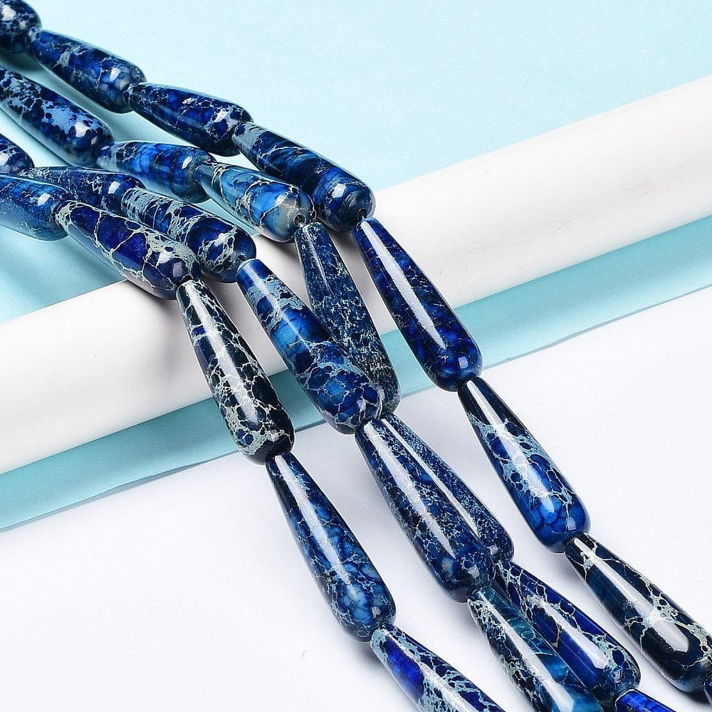 Imperial Jaspis Dråber, 30x8mm, 1 Stk - Uniq Perler - 0001489275